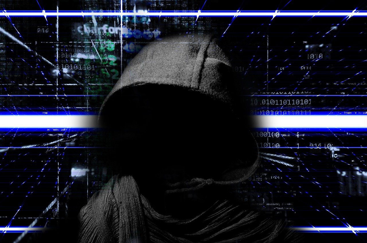 A hacker with a hidden face