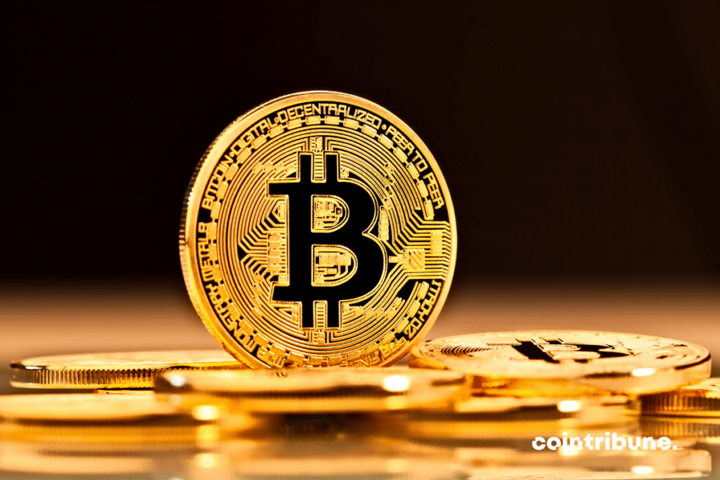 A physical bitcoin coin