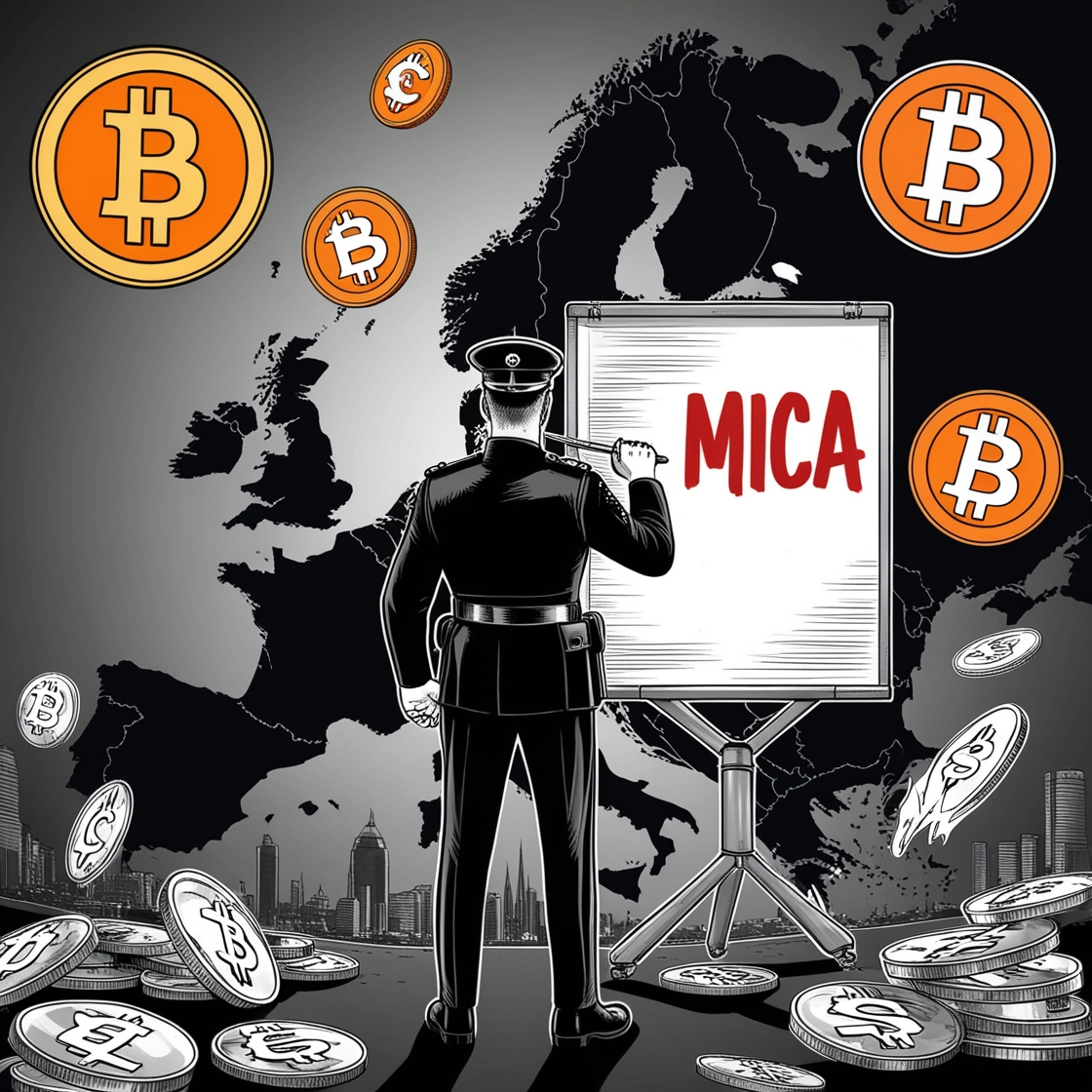 Map of Europe threatened by the MiCA law