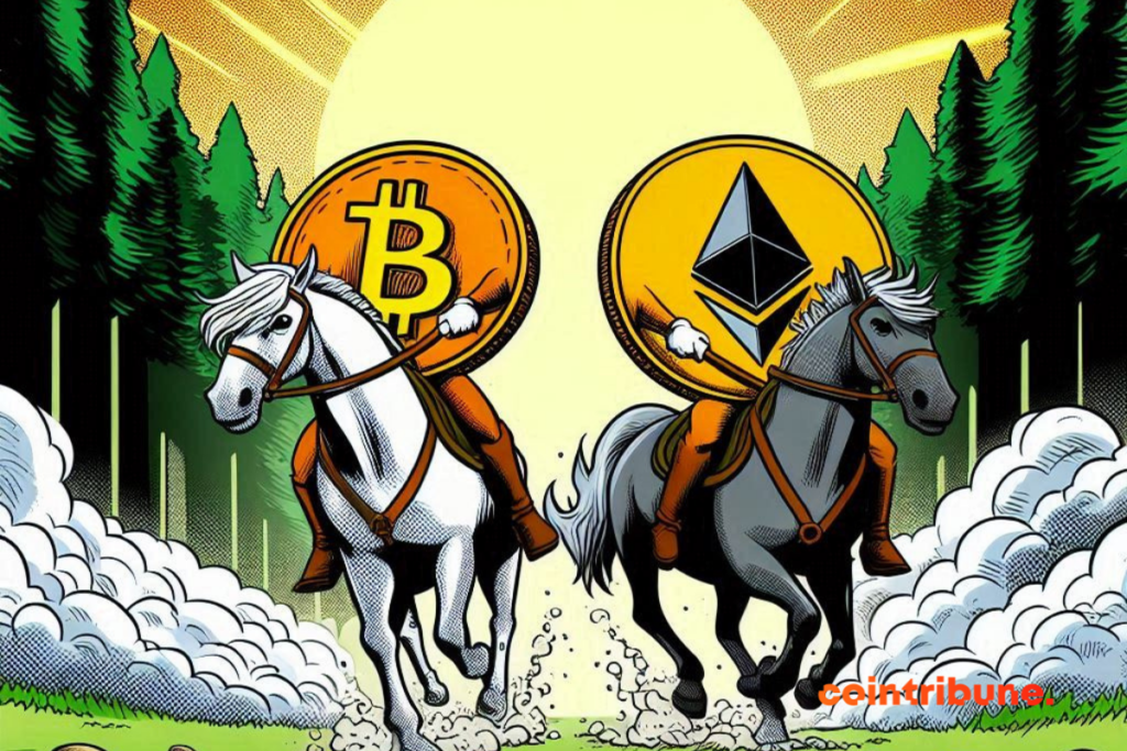 Chevaux et pièces de cryptos