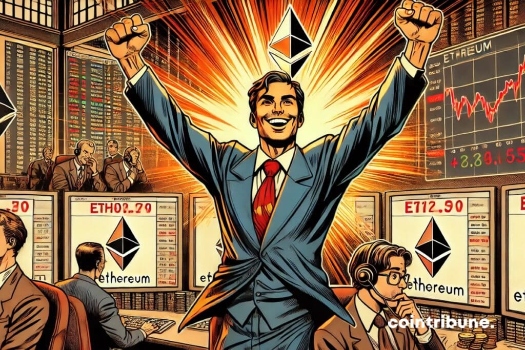 Un cripto operador exultante tras la caída de Ethereum
