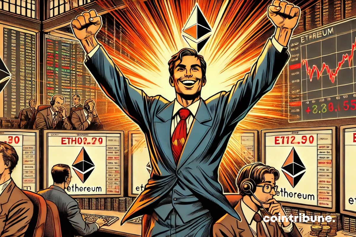Un cripto operador exultante tras la caída de Ethereum