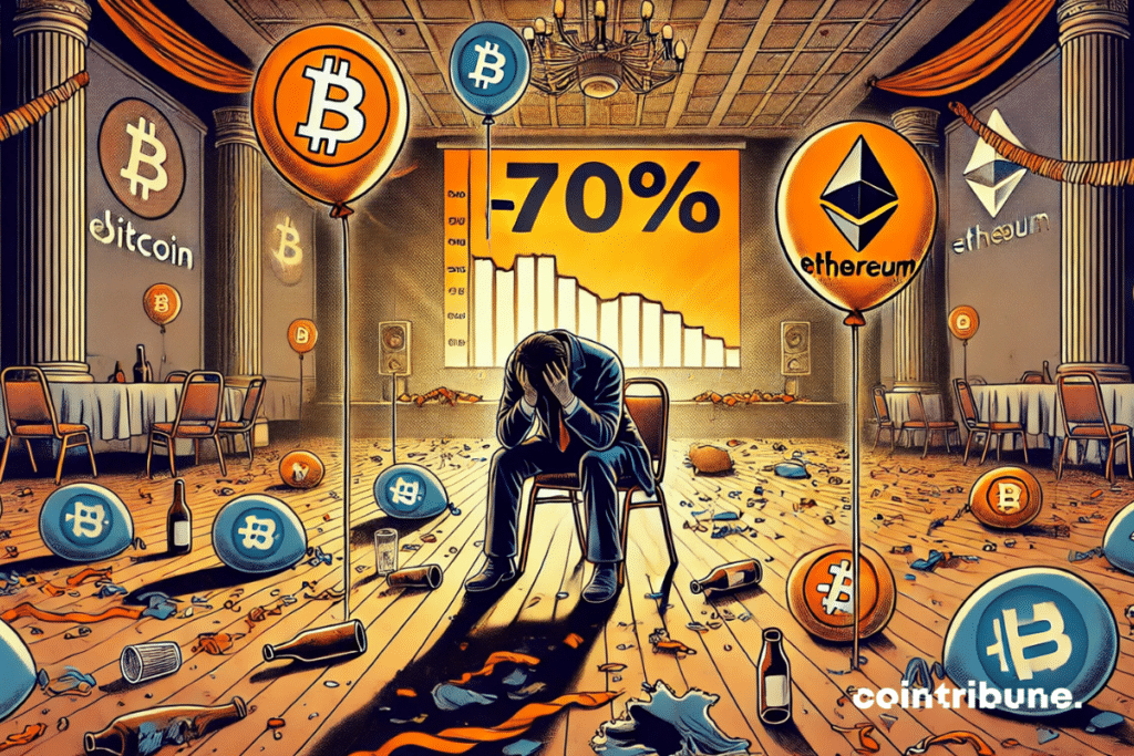 Post-party mood of a crypto trader