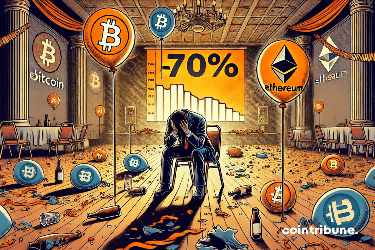 Post-party mood of a crypto trader