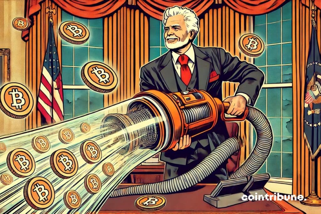Un presidente estadounidense que chupa grandes cantidades de bitcoin