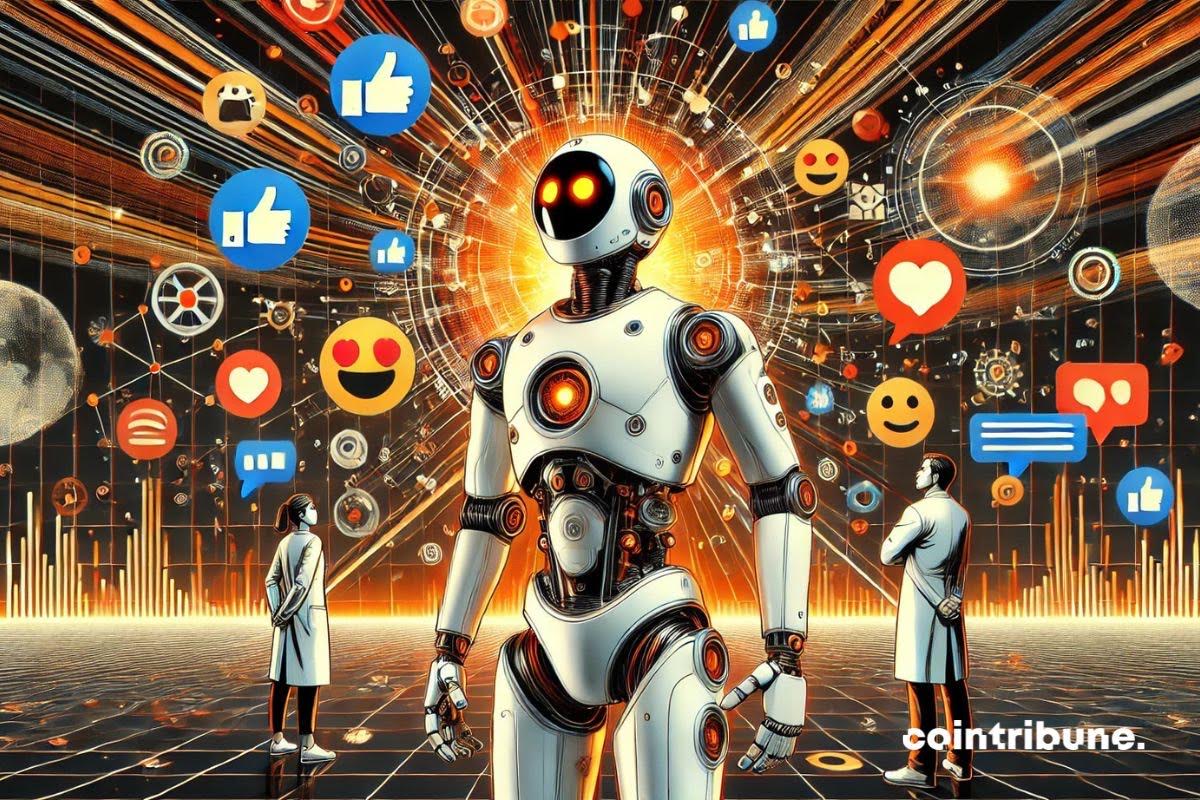 Um robô OpenAI se preparando para as mídias sociais.