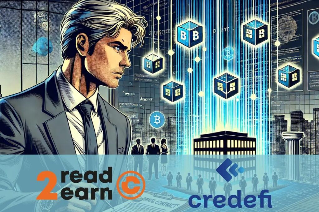 Un criptoinversor en una búsqueda de Read to Earn en Credefi.
