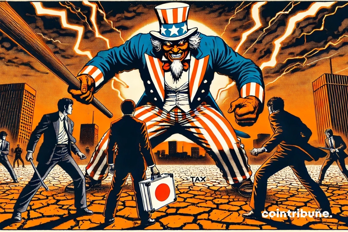 Japan's representatives taking on Uncle Sam representing Donald Trump.