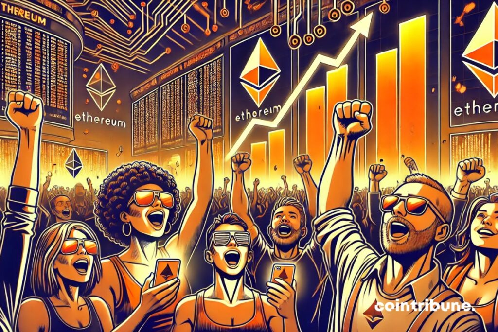 Novos usuários de Ethereum comemoram