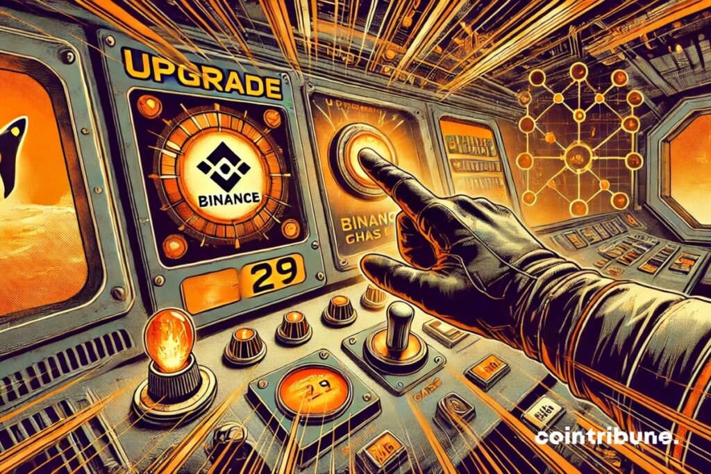 A Binance vessel preparing for the BNB Chain update.