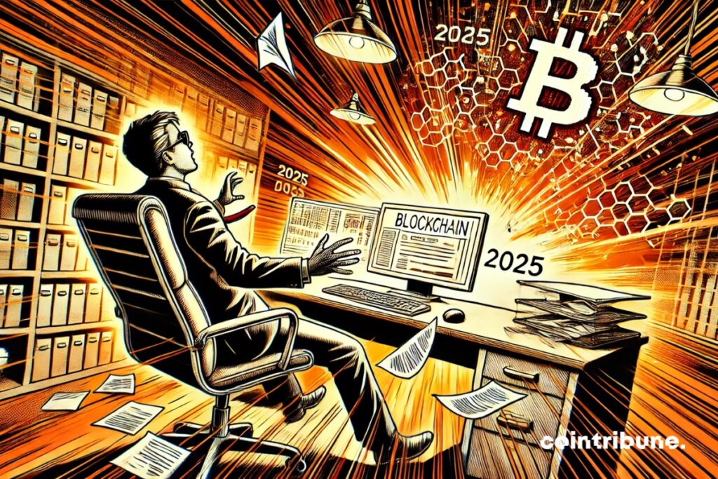 Un investisseur qui reçoit la déferlante blockchain en 2025