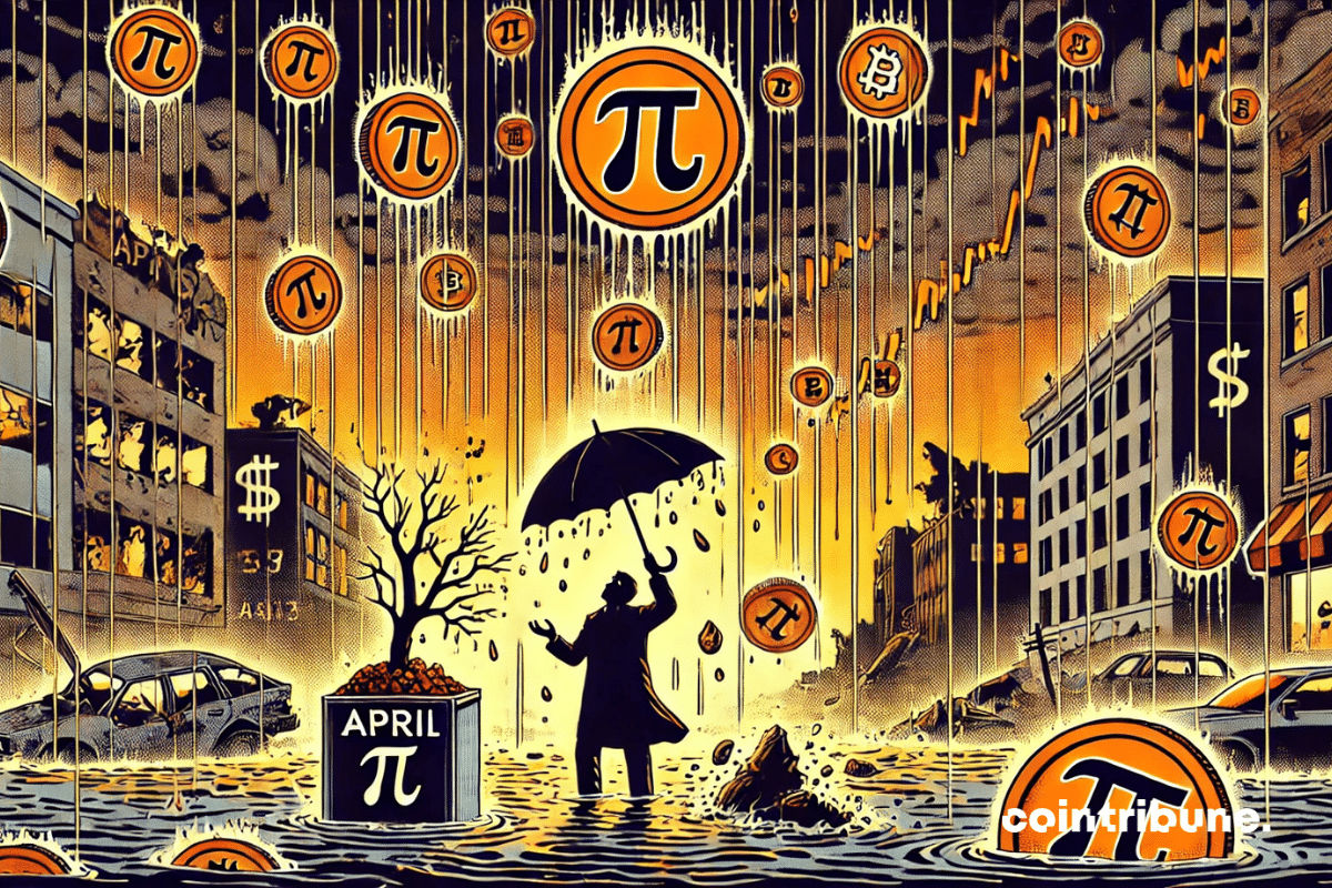 It's raining Pi tokens from a black cloud