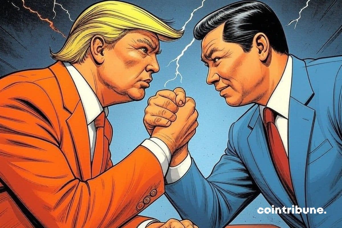 Donald Trump and China's president arm wrestle