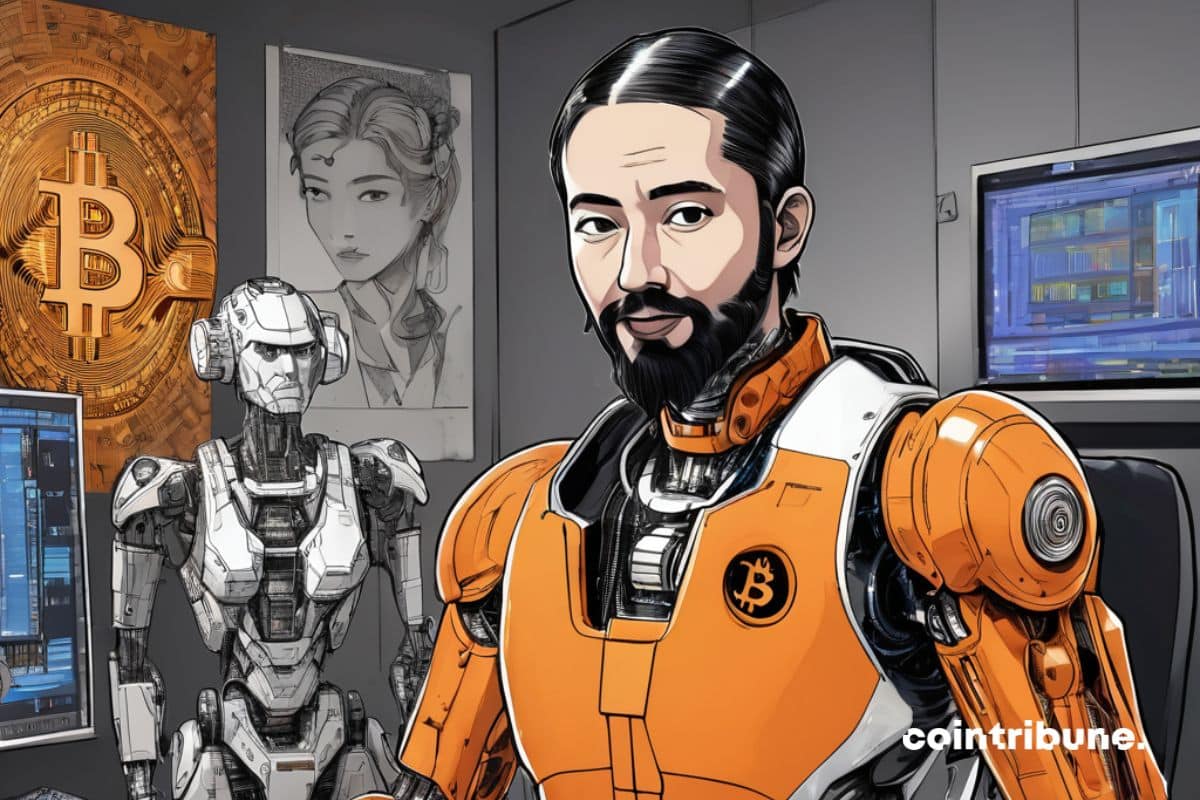 Bitcoin creator Satoshi Nakamoto in the form of artificial intelligence (AI).