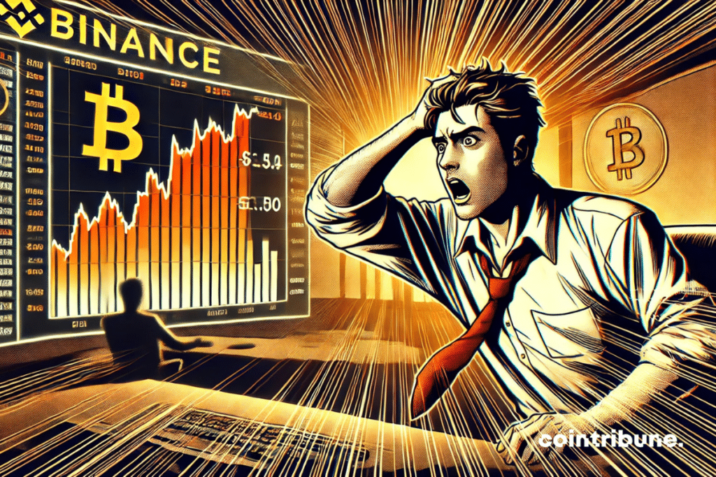 Un criptooperador se enfrenta a un gráfico explosivo del Bitcoin
