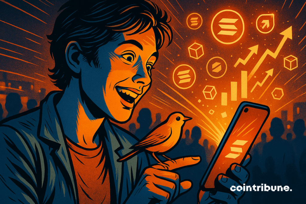 A Solana está usando a tokenização para democratizar as finanças, tornando a propriedade de ativos acessível a todos por meio de criptografia. Créditos da foto: Por Mikaïa - Cointribune