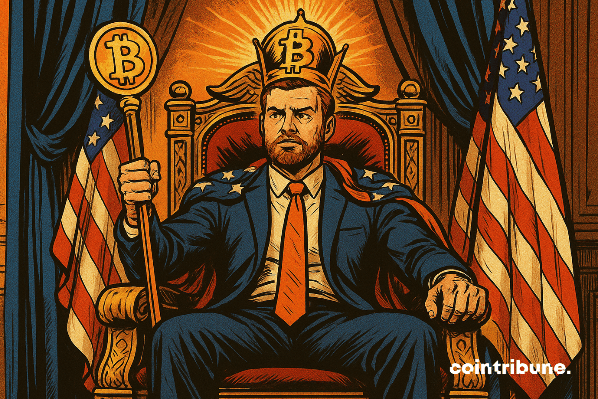 JD Vance sits on an American bitcoin throne like a king