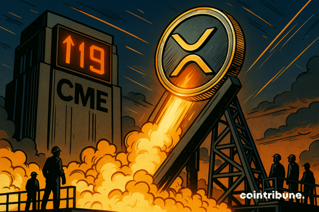 A cripto XRP decolando da plataforma de lançamento da CME.
