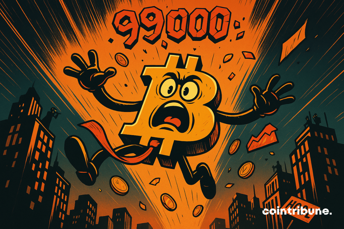 O Bitcoin personificado em queda livre.
