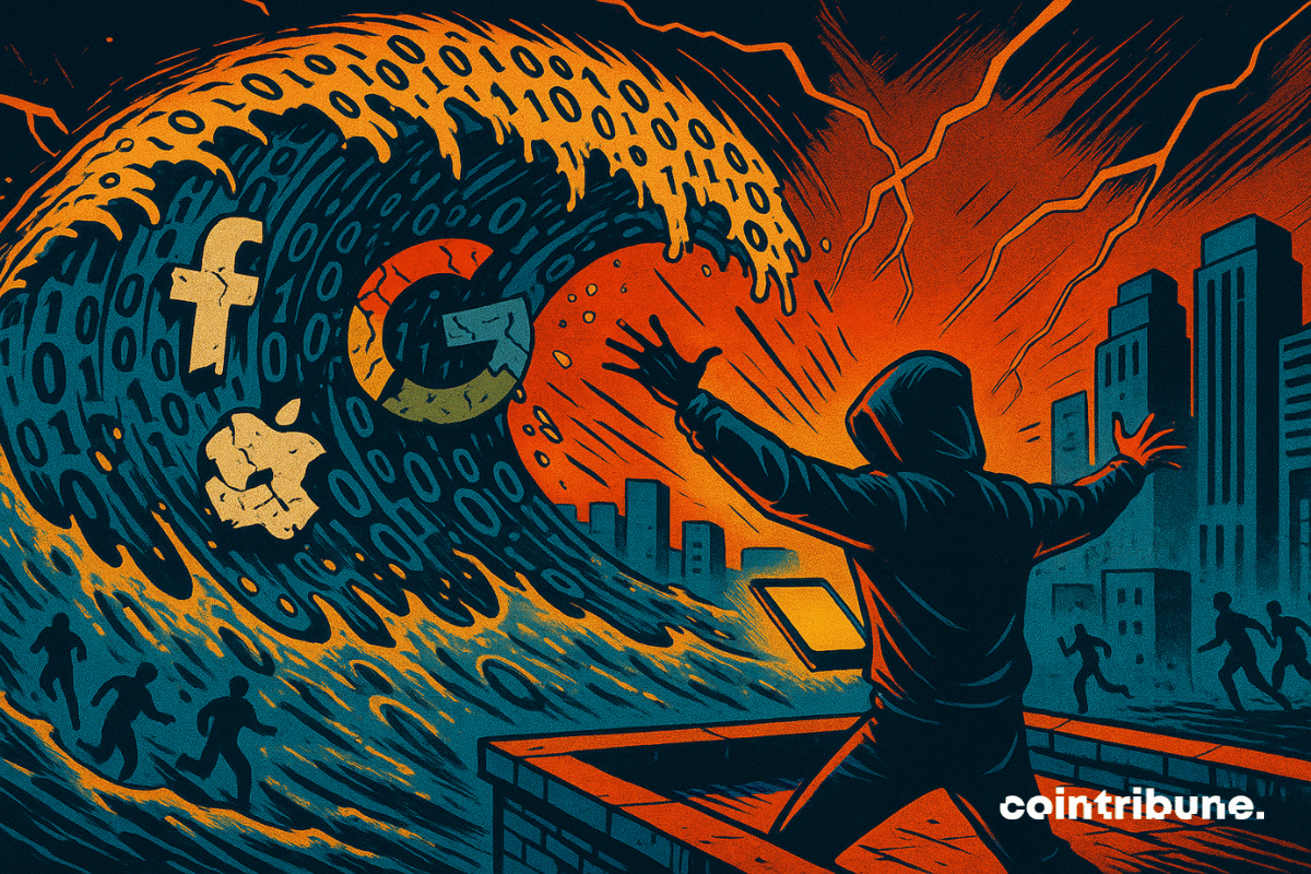 Hacker testemunha tsunami digital que afunda os logotipos do Google, Apple e Facebook