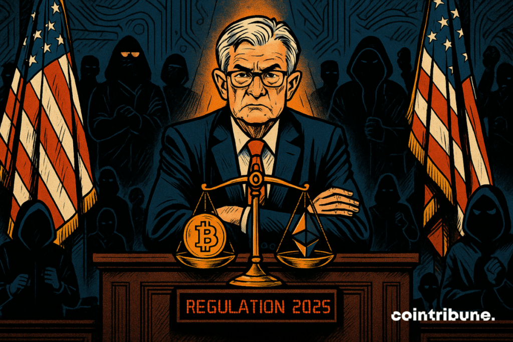 Powell as arbiter of crypto regulation.