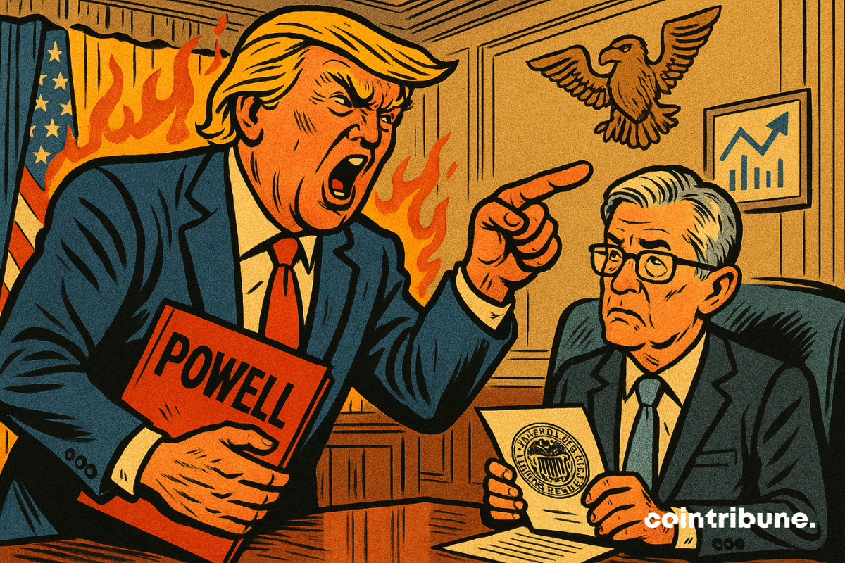 Trump e Powell em confronto no Salão Oval.