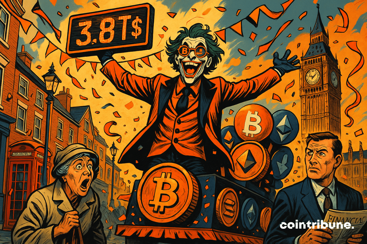 A crypto parade in London, symbolizing the industry's market capitalization.
