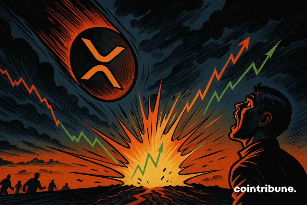 XRP in free fall before a crypto trader.
