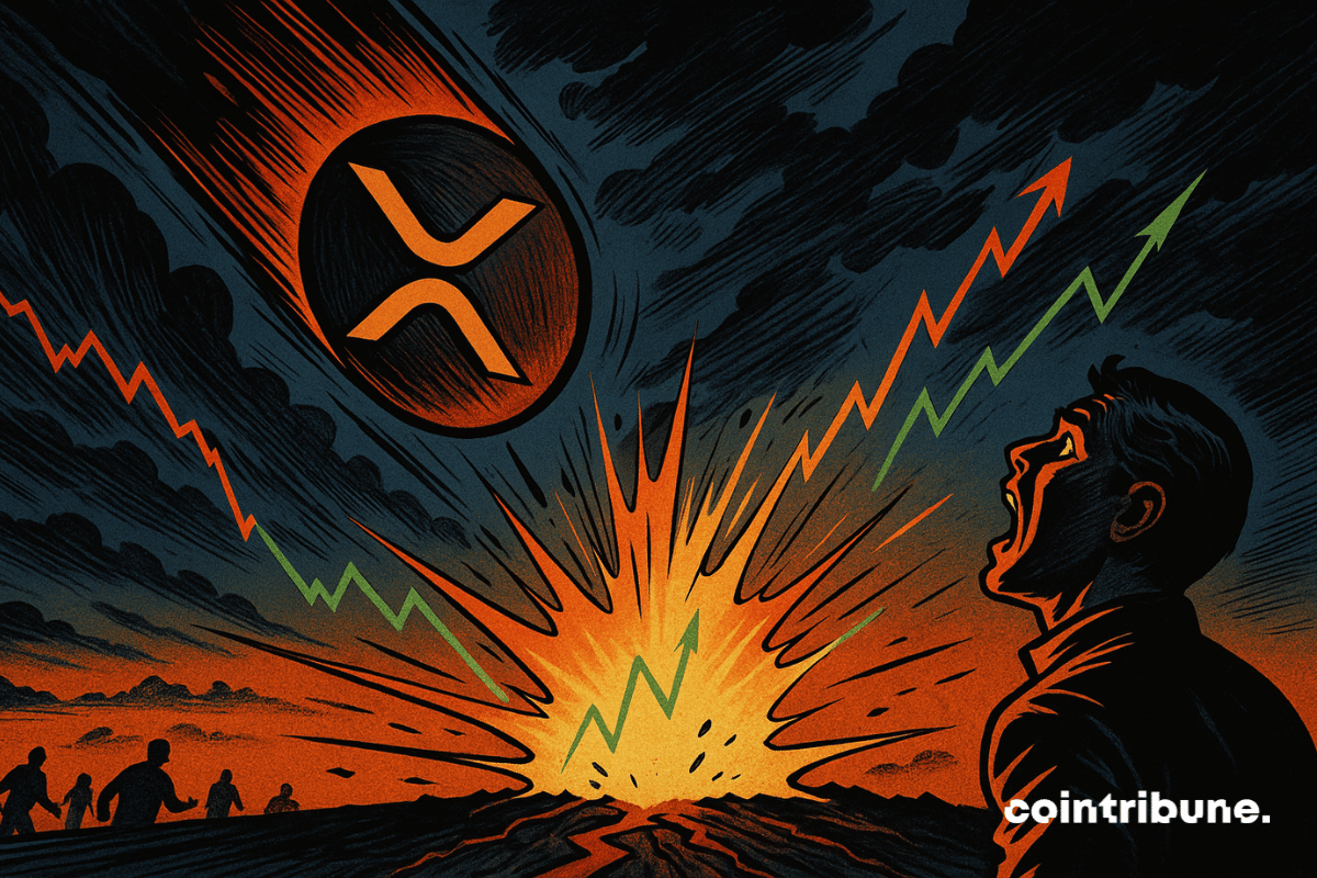 XRP in free fall before a crypto trader.