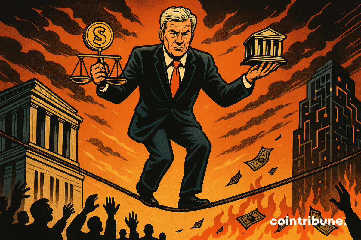 Banquier en équilibre, stablecoin et finance classique en tension brûlante