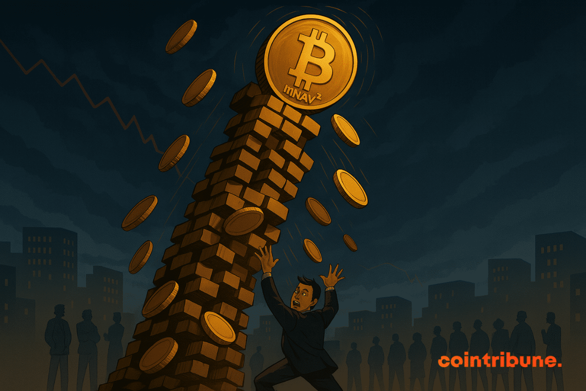 Man tries to stop Bitcoin tower from collapsing